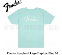 Футболка Fender® Spaghetti Logo T-Shirt, Daphne Blue, M