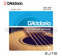 Струны для акустической гитары D'Addario EJ16 PHOSPHOR BRONZE