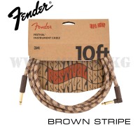 Инструментальный кабель Fender Angled Festival Brown Stripe (3м)