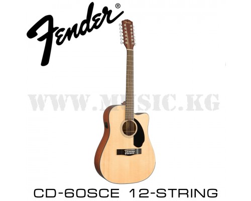 Электроакустическая гитара Fender CD-60SCE-12 Strings Dreadnought Natural