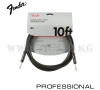 Инструментальный кабель Professional Series Instrument Cable, Straight/Straight, 10', Black Fender (3м)
