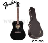 Акустическая гитара CD-60 Dreadnought V3 w/Case, Walnut Fingerboard, Black, Fender