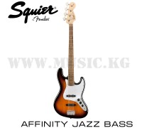 Бас-гитара  Affinity Series™ Jazz Bass®, Maple Fingerboard, White Pickguard, 3-Color Sunburst, Squier by Fender