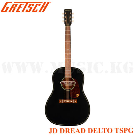 Электроакустическая гитара Gretsch Deltoluxe Dreadnought, Walnut Fingerboard, Tortoiseshell Pickguard, Black Top